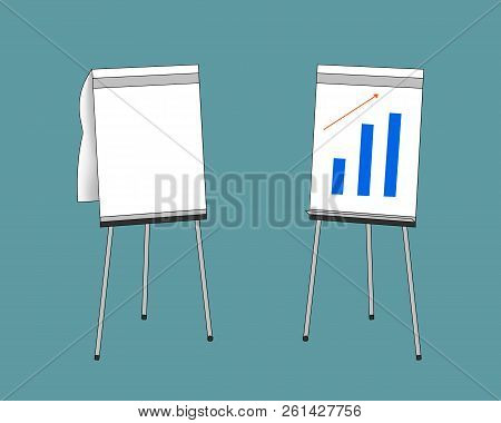 Flipcharts For Business Or Education. Whitebords. Vector Illustration.