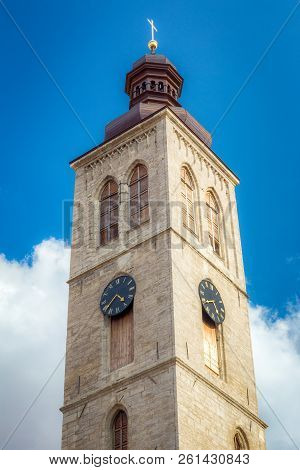 Tower Of The Church Of St James In The Historic Center Of Kutna Hora In The Czech Republic, Europe.