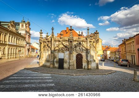 Gothic Stone Fountain In Kutna Hora, Czech Republic, Europe.
