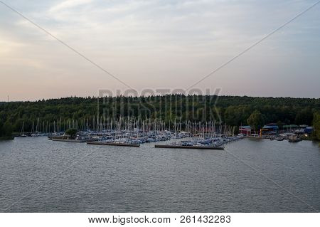 Editorial 08.09.2018 Turku Finland, Sailing Boats At The Marina In The Archipelagos Pier