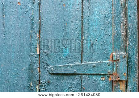 Hinge On Old Painted Door, Background Texture
