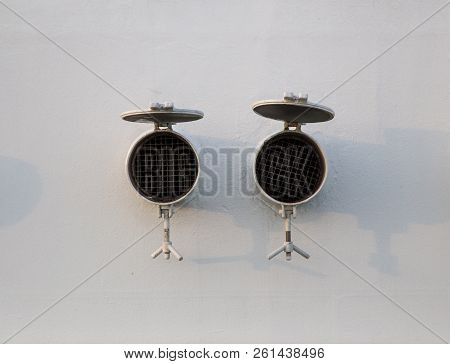 Two Air Intakes That Can Be Closed On A Bulkhead Of A Ship