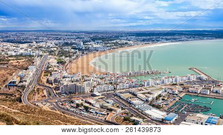 Agadir Aerial Panoramic View From The Agadir Kasbah Agadir Fortress In Morocco
