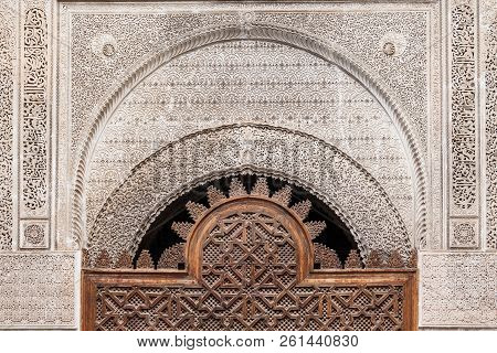 Pattern Design Element Of Al-attarine Madrasa In Fes, Morocco