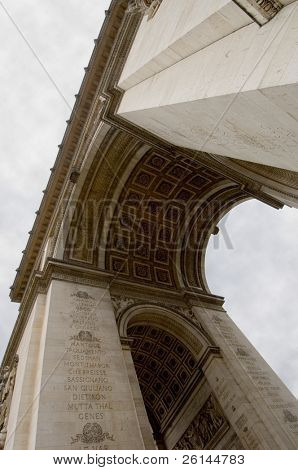 Az Arc de Triomphe, Párizs, magassága a hal szem lencsét használják hangsúlyozta az alábbiakban látható