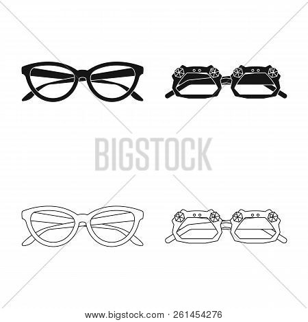 Vector Design Of Glasses And Sunglasses Icon. Set Of Glasses And Accessory Stock Vector Illustration