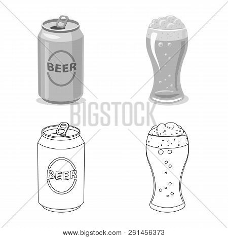 Vector Design Of Pub And Bar Logo. Set Of Pub And Interior Vector Icon For Stock.