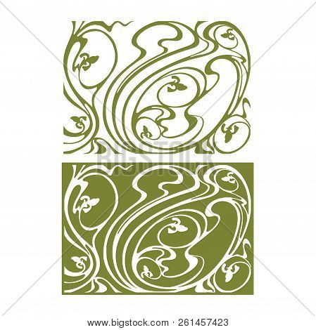 Vector Green And White Floral  Pattern Background