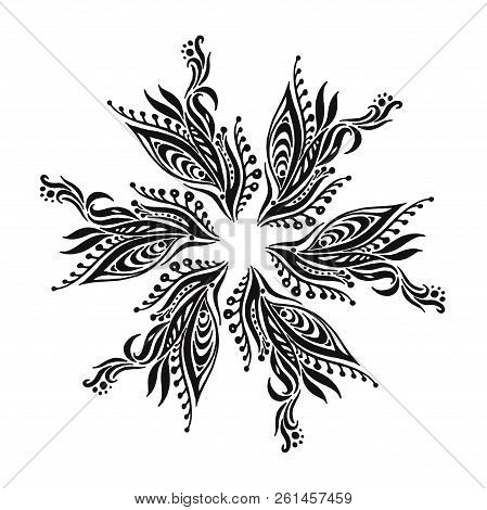 Abstract Vector Floral Black And White Painting Pattern