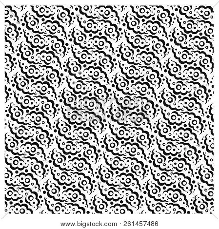 Vector Black And White Bubble And Wave Pattern