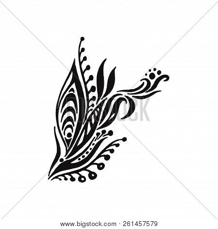Abstract Vector Floral Black And White Painting Pattern