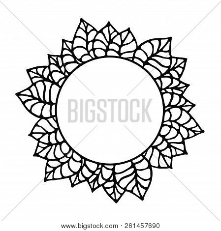 Black And White Vector Drawing Floral Frame