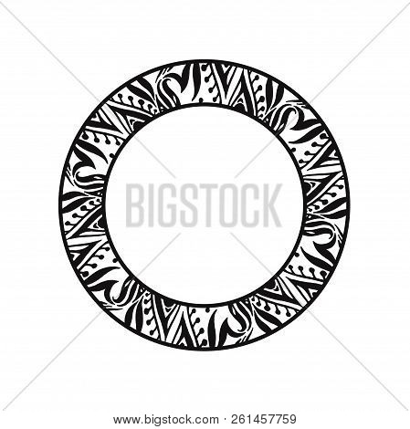 Black And White Vector Drawing Floral Frame
