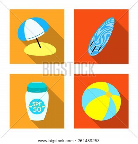 Isolated Object Of Equipment And Swimming Icon. Set Of Equipment And Activity Vector Icon For Stock.