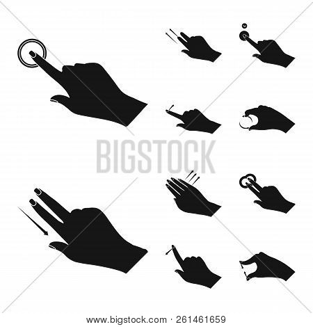 Vector Illustration Of Touchscreen And Hand Sign. Set Of Touchscreen And Touch Stock Vector Illustra