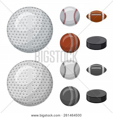 Vector Design Of Sport And Ball Sign. Set Of Sport And Athletic Vector Icon For Stock.