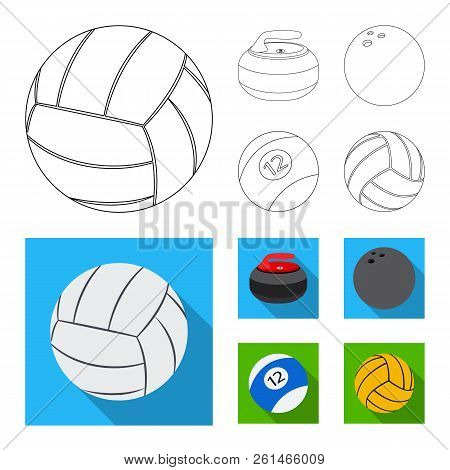 Vector Design Of Sport And Ball Symbol. Set Of Sport And Athletic Stock Vector Illustration.
