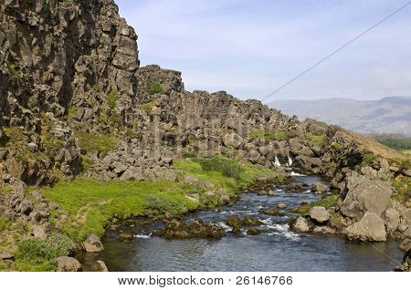 der Oxara River im Thingvellir Nationalpark