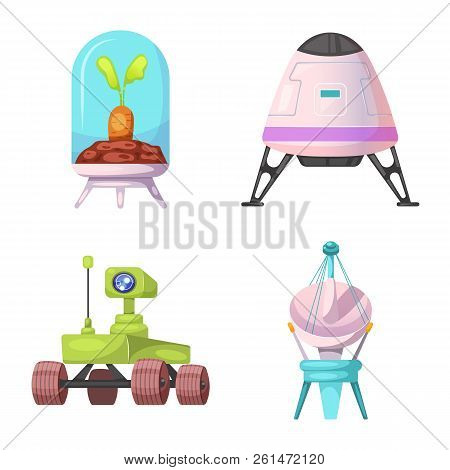 Vector Illustration Of Mars And Space Sign. Collection Of Mars And Planet Vector Icon For Stock.