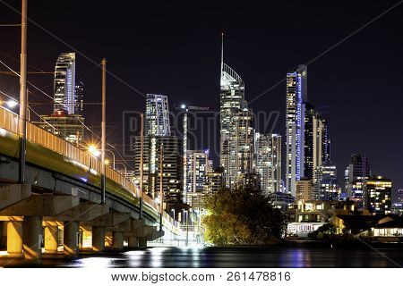 Surfers Paradise Cityscape Alongside The Sundale Bridge