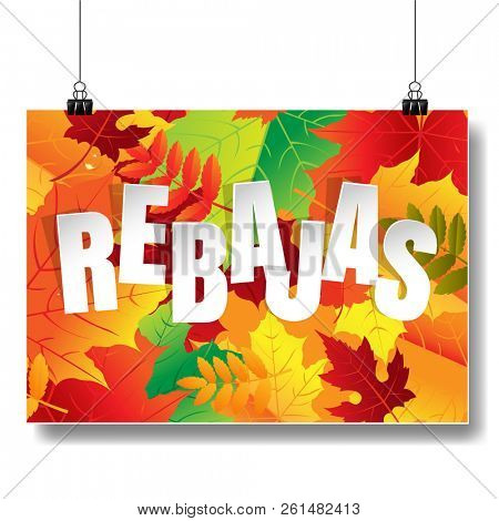 Rebajas (Sale) Autumn Banner Isolated 