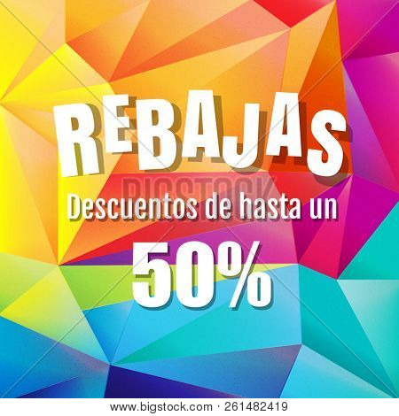 Rebajas (Sale) Origami Background With Text