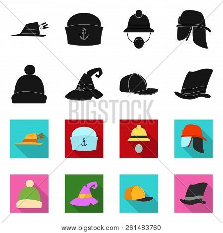 Isolated Object Of Headgear And Cap Symbol. Set Of Headgear And Accessory Stock Vector Illustration.