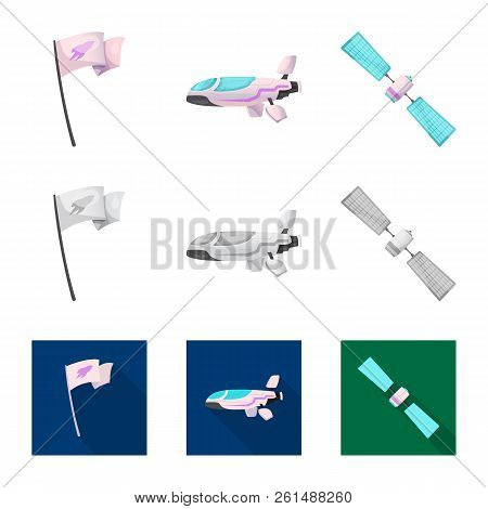 Isolated Object Of Mars And Space Sign. Set Of Mars And Planet Vector Icon For Stock.