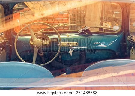 Montagnana, Italy August 27, 2018: Retro Car Fiat 600 1955 Release.