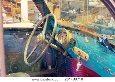 Montagnana, Italy August 27, 2018: Retro Car Fiat 600 1955 Release.