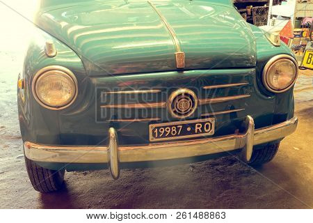 Montagnana, Italy August 27, 2018: Retro Car Fiat 600 1955 Release.