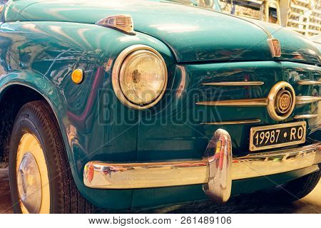 Montagnana, Italy August 27, 2018: Retro Car Fiat 600 1955 Release.