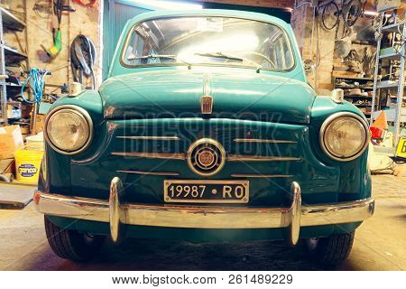 Montagnana, Italy August 27, 2018: Retro Car Fiat 600 1955 Release.