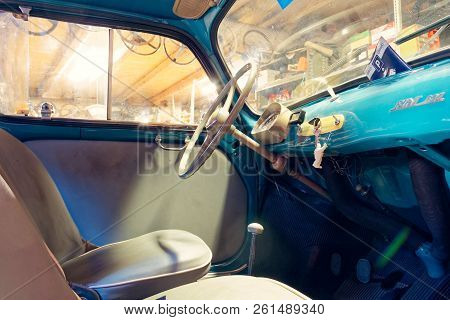 Montagnana, Italy August 27, 2018: Retro Car Fiat 600 1955 Release.