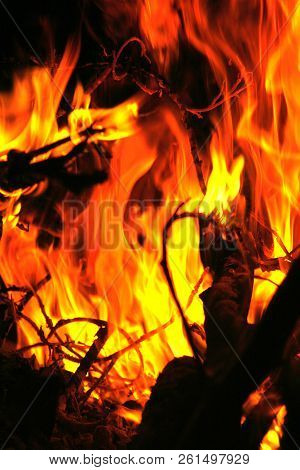 Close Photo Of Flames In The Fireplace