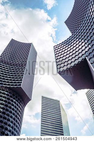 Singapore - February 19, 2018: View Of The Duo Galleria, A New Highrise Building Complex Near The Bu