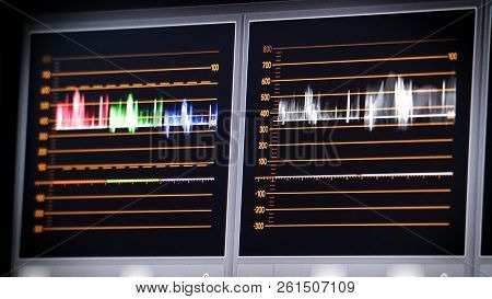 Blurry Images Of Telecine Controller Machine Monitor
