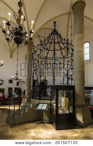 Krakow, Poland - August 23, 2018: Interior Of The Old Synagogue In Kazimierz District Of Krakow, Pol