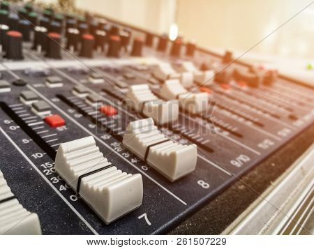 Mixer And Power Mixer And Audio Set With Morning Light