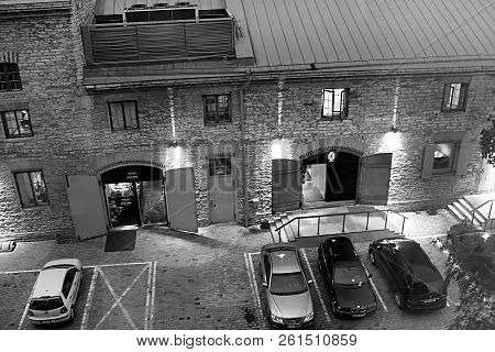 Tallin, Estonia - August 30, 2018: View Of Old Industrial Building  In Rotermann Quarter District In