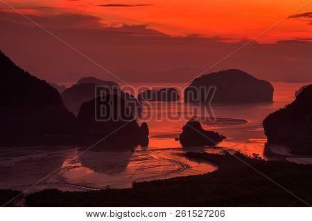 View Of Phang Nga Bay From Samet Nangshe Viewpoint, Thailand