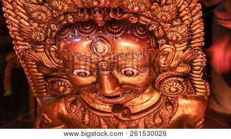 Mask Of Rato Machhindranath God In Nepal