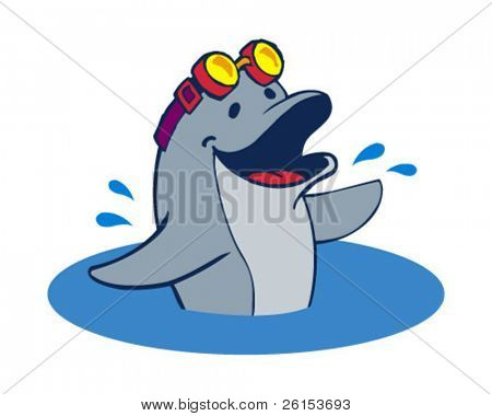 Dolphin mit gogles