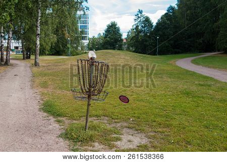 Disc Flying In The Air To The Target, Helsinki Finland