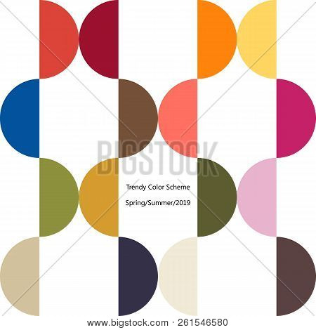 Trendy Color Scheme By Plain Color Arcs. Spring And Summer 2019. Poster