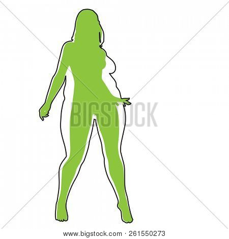 Conceptual fat overweight obese female vs slim fit healthy body after weight loss or diet with muscles thin young woman isolated. Fitness, nutrition or fatness obesity, health silhouette shape