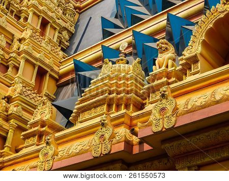 Dwarapudi, India - Circa January, 2018. Architecture Of Ayyappa Swamy Temple In Dwarapudi, India.