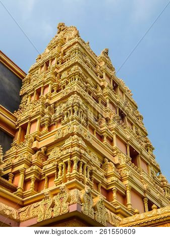 Dwarapudi, India - Circa January, 2018. Architecture Of Ayyappa Swamy Temple In Dwarapudi, India.