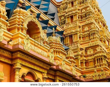 Dwarapudi, India - Circa January, 2018. Architecture Of Ayyappa Swamy Temple In Dwarapudi, India.