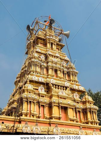 Dwarapudi, India - Circa January, 2018. Architecture Of Ayyappa Swamy Temple In Dwarapudi, India.